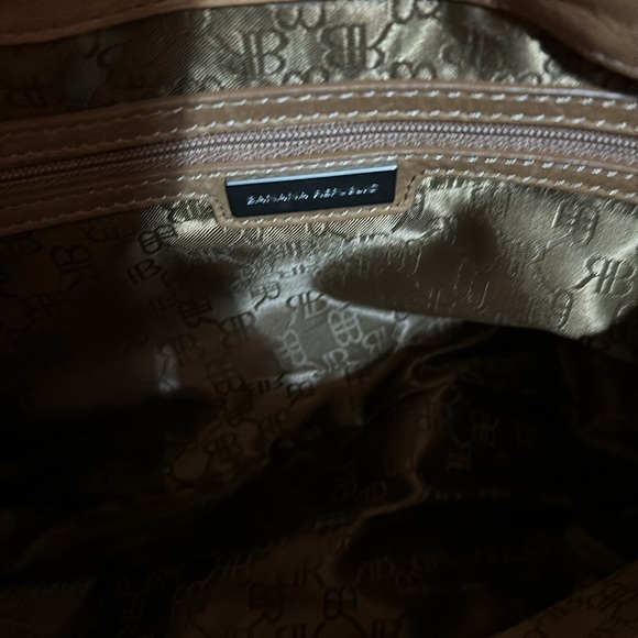 Banana Republic Shoulder Bag Tan Leather Woven Trip Magnetic Close - Picture 8 of 9